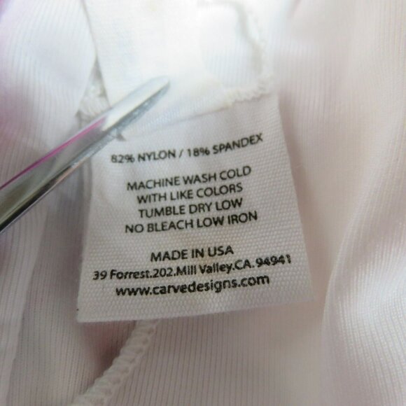 Carve Designs Hawaiian Print Swimsuit Top Size XL Pink Purple Aqua Racer Back - Picture 8 of 9